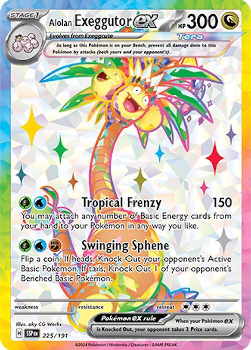 Buy Pokemon cards Australia - Exeggutor EX 225/191 - Premium Raw Card from Monster Mart - Pokémon Card Emporium - Shop now at Monster Mart - Pokémon Cards Australia. EX, NEW 13 Nov, Surging Sparks, Ultra Rare