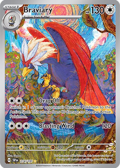 Buy Pokemon cards Australia - Braviary 214/191 - Premium Raw Card from Monster Mart - Pokémon Card Emporium - Shop now at Monster Mart - Pokémon Cards Australia. Illustration Rare, NEW 22 Nov, Surging Sparks