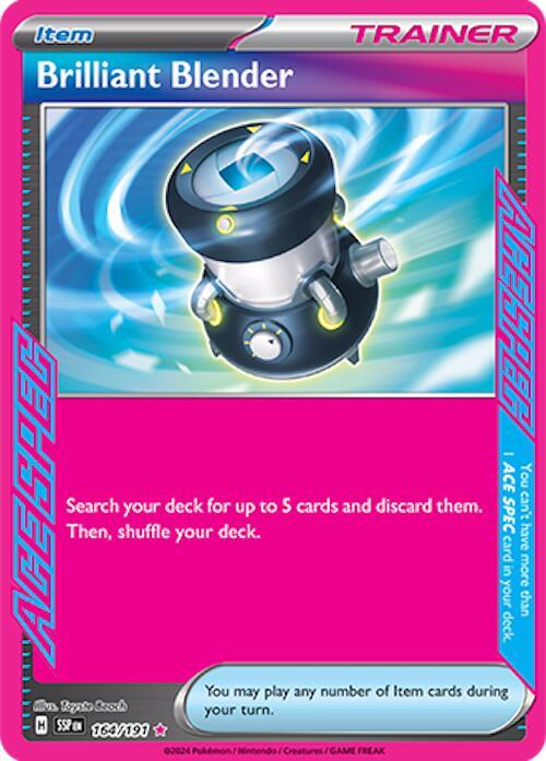 Buy Pokemon cards Australia - Brilliant Blender 164/191 - Premium Raw Card from Monster Mart - Pokémon Card Emporium - Shop now at Monster Mart - Pokémon Cards Australia. ACE SPEC Rare, NEW 14 Nov, Surging Sparks, Trainer