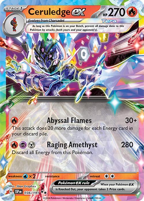 Buy Pokemon cards Australia - Ceruledge EX 036/191 - Premium Raw Card from Monster Mart - Pokémon Card Emporium - Shop now at Monster Mart - Pokémon Cards Australia. Double Rare, EX, NEW 21 Nov, Surging Sparks