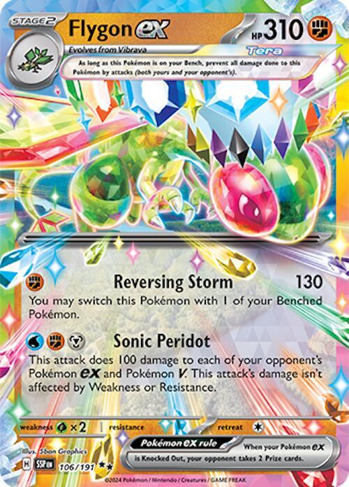 Buy Pokemon cards Australia - Flygon EX 106/191 - Premium Raw Card from Monster Mart - Pokémon Card Emporium - Shop now at Monster Mart - Pokémon Cards Australia. Double Rare, EX, NEW 21 Nov, Surging Sparks