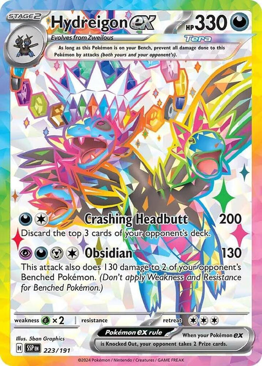 Buy Pokemon cards Australia - Hydreigon EX 223/191 - Premium Raw Card from Monster Mart - Pokémon Card Emporium - Shop now at Monster Mart - Pokémon Cards Australia. EX, NEW 25 Nov, Surging Sparks, Ultra Rare