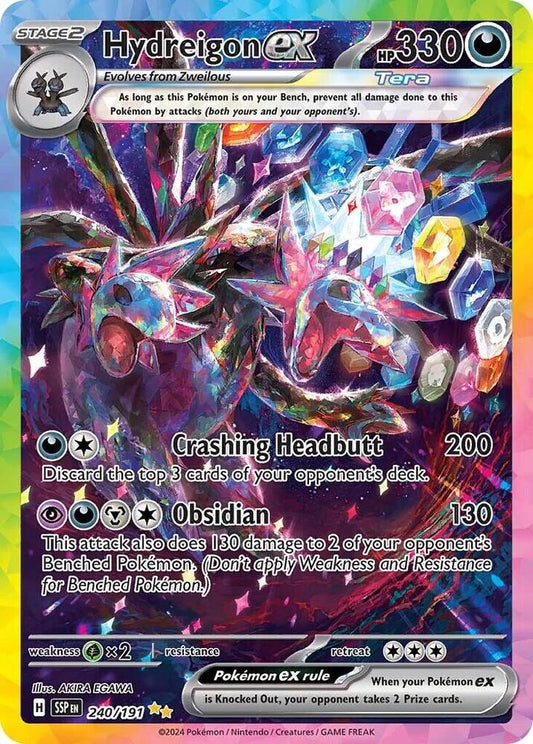 Buy Pokemon cards Australia - Hydreigon EX 240/191 - Premium Raw Card from Monster Mart - Pokémon Card Emporium - Shop now at Monster Mart - Pokémon Cards Australia. EX, NEW 13 Nov, Special Illustration Rare, Surging Sparks