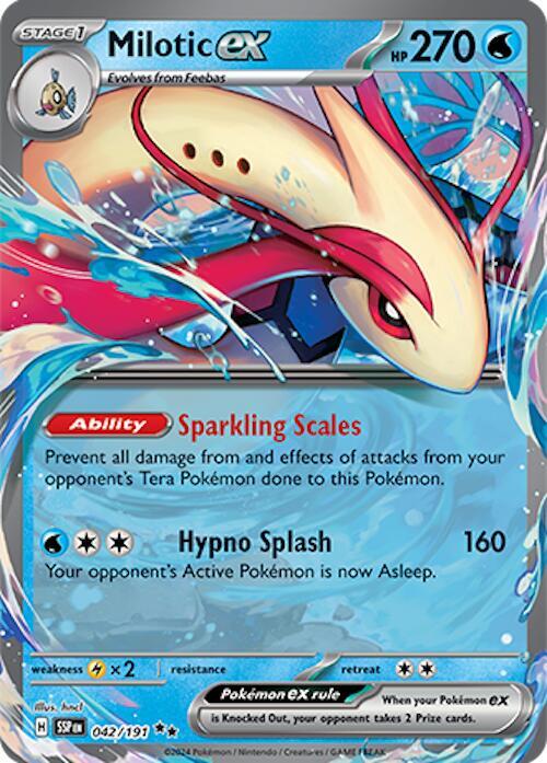 Buy Pokemon cards Australia - Milotic EX 042/191 - Premium Raw Card from Monster Mart - Pokémon Card Emporium - Shop now at Monster Mart - Pokémon Cards Australia. Double Rare, EX, NEW 5 Dec, Surging Sparks