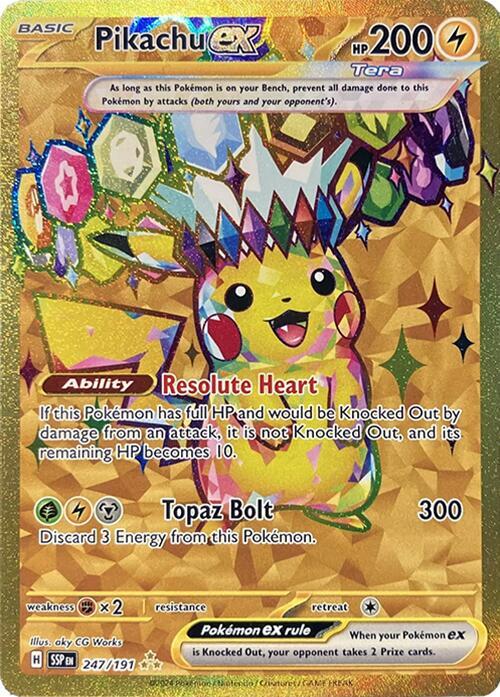 Buy Pokemon cards Australia - Pikachu EX 247/191 - Premium Raw Card from Monster Mart - Pokémon Card Emporium - Shop now at Monster Mart - Pokémon Cards Australia. EX, Gold, Hyper Rare, NEW 25 Nov, Surging Sparks