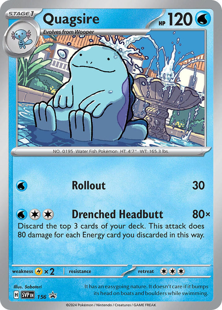 Buy Pokemon cards Australia - Quagsire 156 - Premium Raw Card from Monster Mart - Pokémon Card Emporium - Shop now at Monster Mart - Pokémon Cards Australia. NEW 14 Nov, Promo, Scarlet & Violet Promo, Surging Sparks