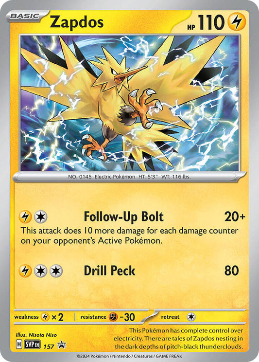 Buy Pokemon cards Australia - Zapdos 157 - Premium Raw Card from Monster Mart - Pokémon Card Emporium - Shop now at Monster Mart - Pokémon Cards Australia. NEW 13 Nov, Promo, Scarlet & Violet Promo