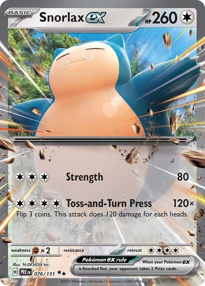 Buy Pokemon cards Australia - Snorlax EX 076/131 - Premium Raw Card from Monster Mart - Pokémon Card Emporium - Shop now at Monster Mart - Pokémon Cards Australia. NEW 25 Feb, Prismatic Evolutions