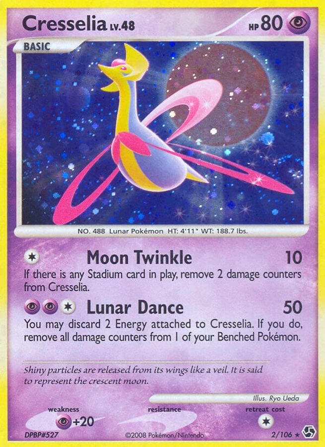 Buy Pokemon cards Australia - Cresselia LV.48 2/106 - Premium Raw Card from Monster Mart - Pokémon Card Emporium - Shop now at Monster Mart - Pokémon Cards Australia. Great Encounters, Holo, New 8 Apr