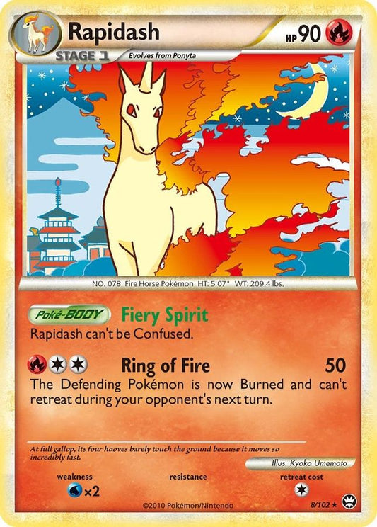 Buy Pokemon cards Australia - Rapidash 8/102 - Premium Raw Card from Monster Mart - Pokémon Card Emporium - Shop now at Monster Mart - Pokémon Cards Australia. Holo Rare, New 8 Apr, Triumphant