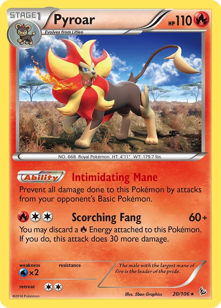 Buy Pokemon cards Australia - Pyroar Reverse Holo 20/106 - Premium Raw Card from Monster Mart - Pokémon Card Emporium - Shop now at Monster Mart - Pokémon Cards Australia. Flashfire, Holo, NEW 28 Aug, XY