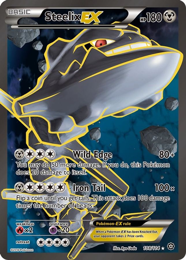 Buy Pokemon cards Australia - Steelix EX 108/114 - Premium Raw Card from Monster Mart - Pokémon Card Emporium - Shop now at Monster Mart - Pokémon Cards Australia. EX, Full Art, Steam Siege, XY