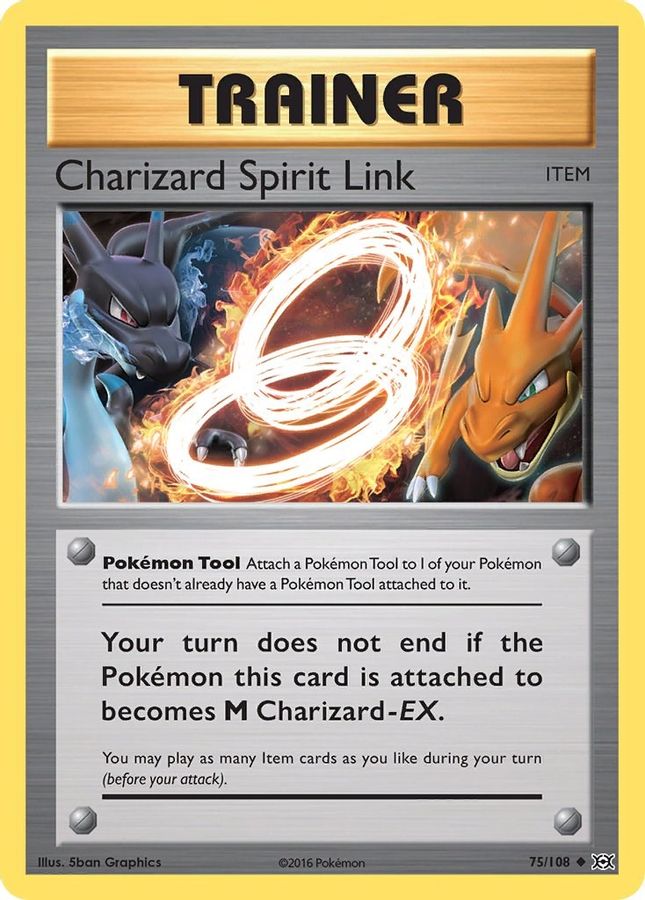 Buy Pokemon cards Australia - Charizard Spirit Link Reverse Holo 75/108 - Premium Raw Card from Monster Mart - Pokémon Card Emporium - Shop now at Monster Mart - Pokémon Cards Australia. Evolutions, XY