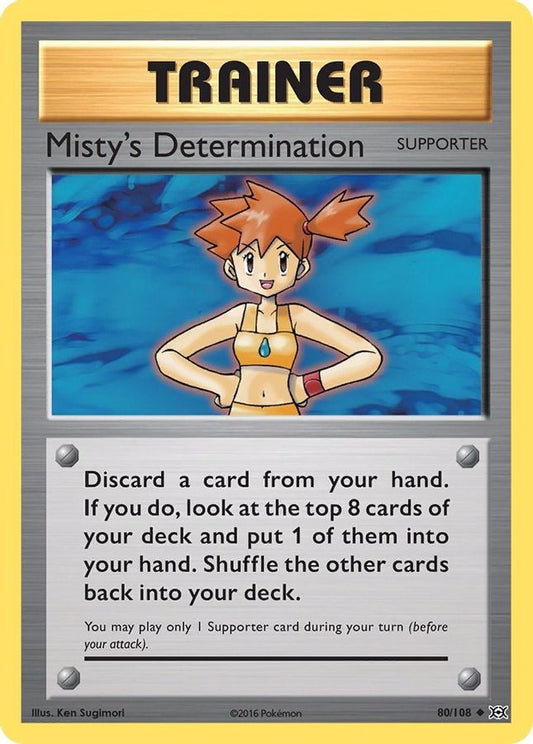 Buy Pokemon cards Australia - Misty's Determination 80/108 - Premium Raw Card from Monster Mart - Pokémon Card Emporium - Shop now at Monster Mart - Pokémon Cards Australia. Evolutions, XY
