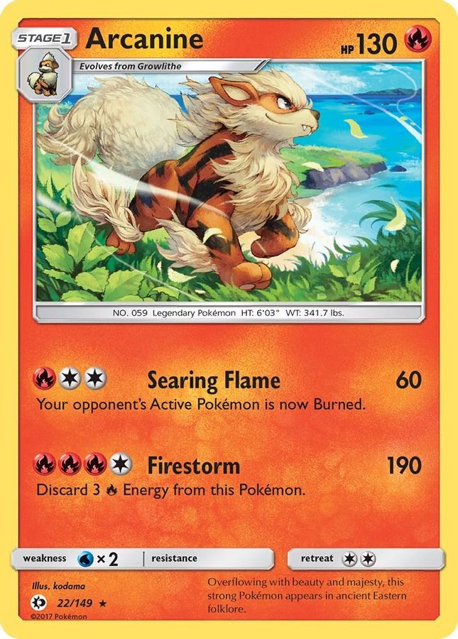 Buy Pokemon cards Australia - Arcanine 22/149 - Premium Raw Card from Monster Mart - Pokémon Card Emporium - Shop now at Monster Mart - Pokémon Cards Australia. Holo, MMB50, SM