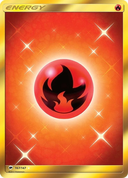 Buy Pokemon cards Australia - Fire Energy 167/147 - Premium Raw Card from Monster Mart - Pokémon Card Emporium - Shop now at Monster Mart - Pokémon Cards Australia. Burning Shadows, Energy, Gold, Secret Rare