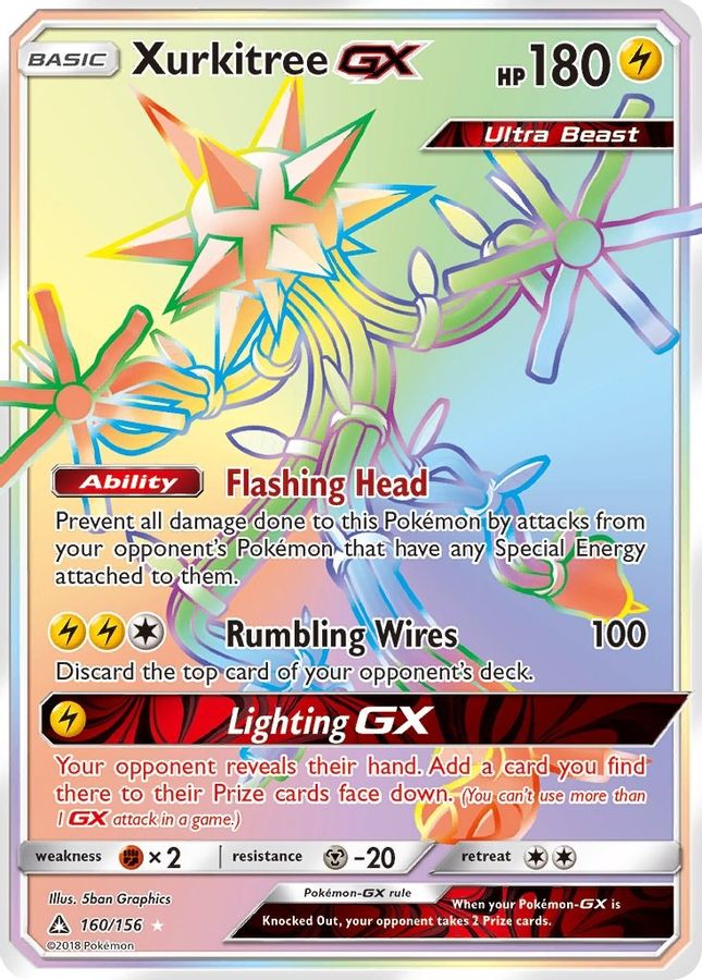 Buy Pokemon cards Australia - Xurkitree GX 160/156 - Premium Raw Card from Monster Mart - Pokémon Card Emporium - Shop now at Monster Mart - Pokémon Cards Australia. GX, MMB30, Rainbow, Secret Rare, Ultra Prism