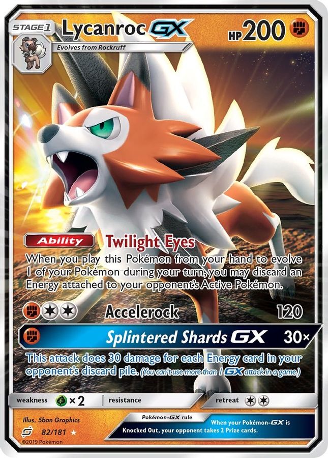 Buy Pokemon cards Australia - Lycanroc GX 82/181 - Premium Raw Card from Monster Mart - Pokémon Card Emporium - Shop now at Monster Mart - Pokémon Cards Australia. GX, Sun & Moon