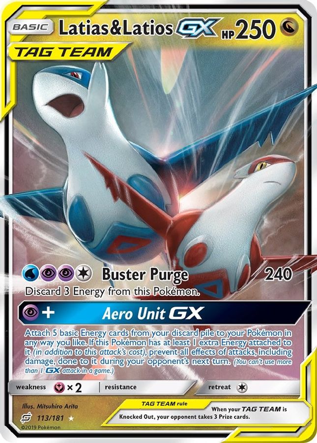 Buy Pokemon cards Australia - Latias & Latios GX 113/181 - Premium Raw Card from Monster Mart - Pokémon Card Emporium - Shop now at Monster Mart - Pokémon Cards Australia. GX, Sun & Moon