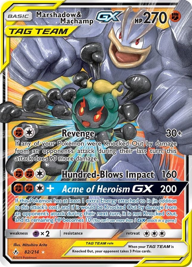 Buy Pokemon cards Australia - Marshadow & Machamp GX 82/214 - Premium Raw Card from Monster Mart - Pokémon Card Emporium - Shop now at Monster Mart - Pokémon Cards Australia. GX, Tag Team, Unbroken Bonds