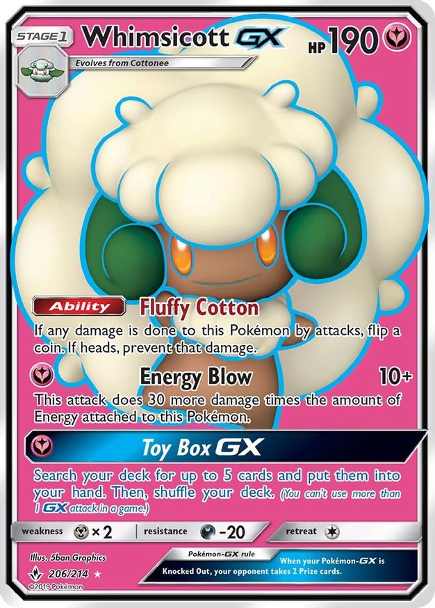 Buy Pokemon cards Australia - Whimsicott GX 206/214 - Premium Raw Card from Monster Mart - Pokémon Card Emporium - Shop now at Monster Mart - Pokémon Cards Australia. GX, MMB10, Unbroken Bonds