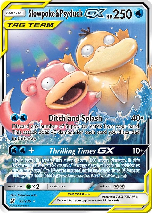 Buy Pokemon cards Australia - Slowpoke & Psyduck GX 35/236 - Premium Raw Card from Monster Mart - Pokémon Card Emporium - Shop now at Monster Mart - Pokémon Cards Australia. GX, MMB20, Tag Team, Unified Minds