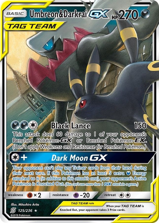 Buy Pokemon cards Australia - Umbreon & Darkrai GX 125/236 - Premium Raw Card from Monster Mart - Pokémon Card Emporium - Shop now at Monster Mart - Pokémon Cards Australia. GX, New 27 Feb, SM, Tag Team, Unified Minds