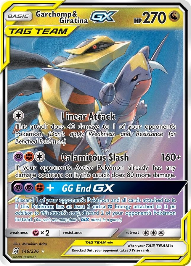 Buy Pokemon cards Australia - Garchomp & Giratina GX 146/236 - Premium Raw Card from Monster Mart - Pokémon Card Emporium - Shop now at Monster Mart - Pokémon Cards Australia. GX, Tag Team, Ultra Rare, Unified Minds