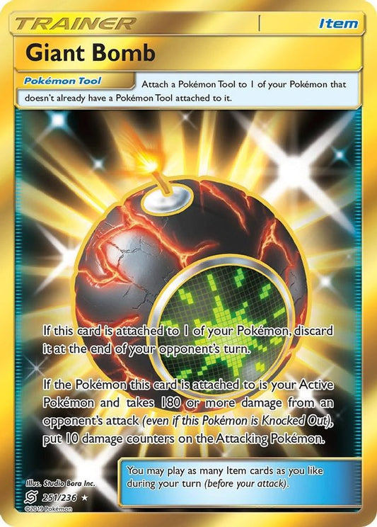 Buy Pokemon cards Australia - Giant Bomb 251/236 - Premium Raw Card from Monster Mart - Pokémon Card Emporium - Shop now at Monster Mart - Pokémon Cards Australia. Gold, New 11 Mar, Secret Rare, SM, Trainer, Unified Minds