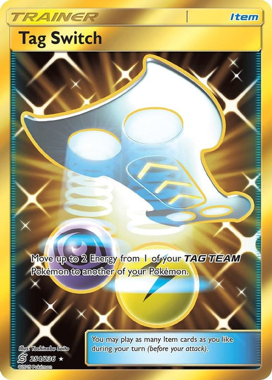 Buy Pokemon cards Australia - Tag Switch 254/236 - Premium Raw Card from Monster Mart - Pokémon Card Emporium - Shop now at Monster Mart - Pokémon Cards Australia. Gold, MMB50, New 11 Mar, Secret Rare, SM, Trainer, Unified Minds