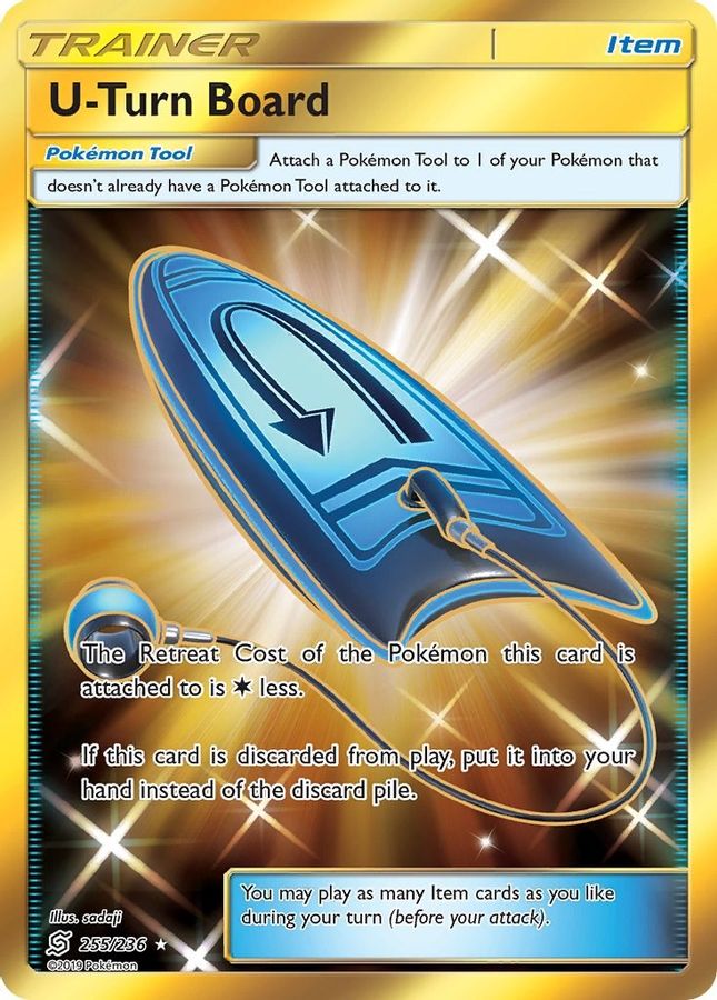 Buy Pokemon cards Australia - U-Turn Board 255/236 - Premium Raw Card from Monster Mart - Pokémon Card Emporium - Shop now at Monster Mart - Pokémon Cards Australia. Gold, MMB50, New 11 Mar, Secret Rare, SM, Trainer, Unified Minds