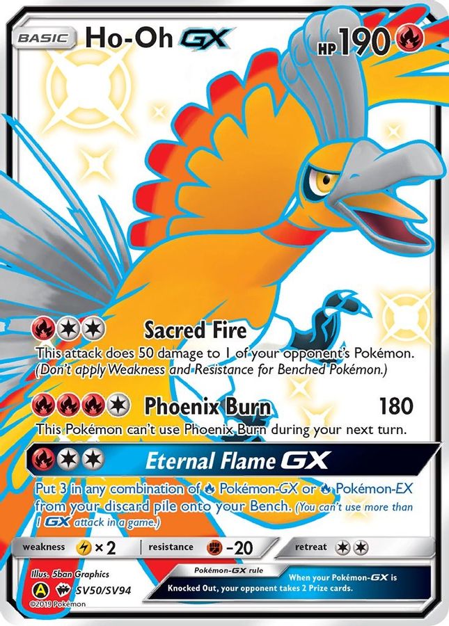 Buy Pokemon cards Australia - Ho-Oh GX SV50/SV94 - Premium Raw Card from Monster Mart - Pokémon Card Emporium - Shop now at Monster Mart - Pokémon Cards Australia. GX, Hidden Fates, Shiny Holo Rare, Shiny Vault