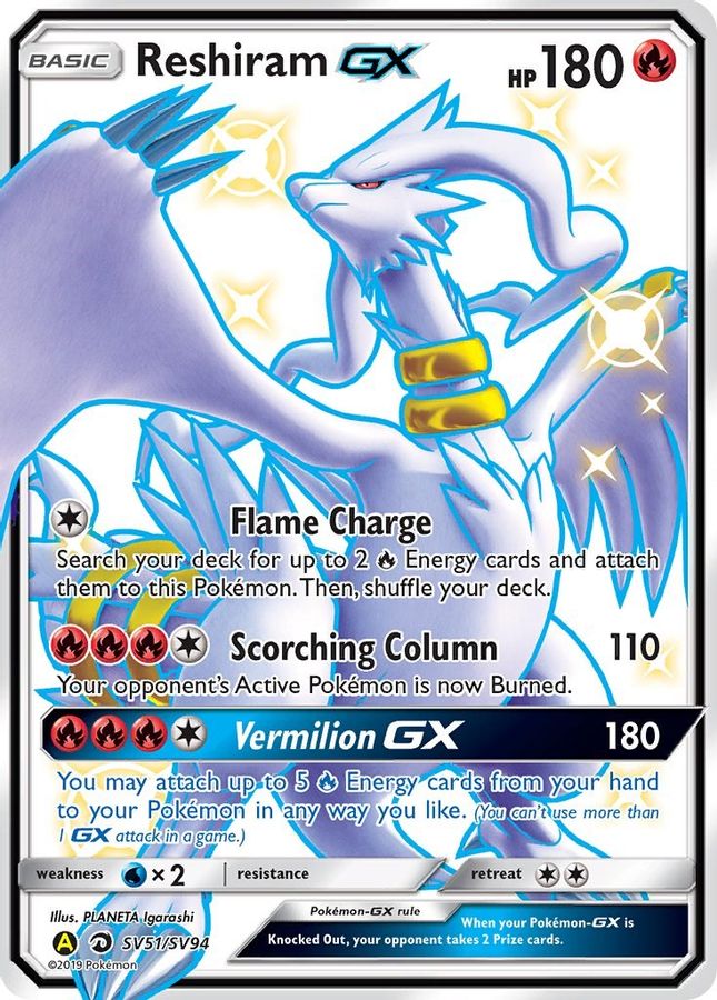 Buy Pokemon cards Australia - Reshiram GX SV51/SV94 - Premium Raw Card from Monster Mart - Pokémon Card Emporium - Shop now at Monster Mart - Pokémon Cards Australia. GX, Hidden Fates, New 18 Mar, Shiny Vault