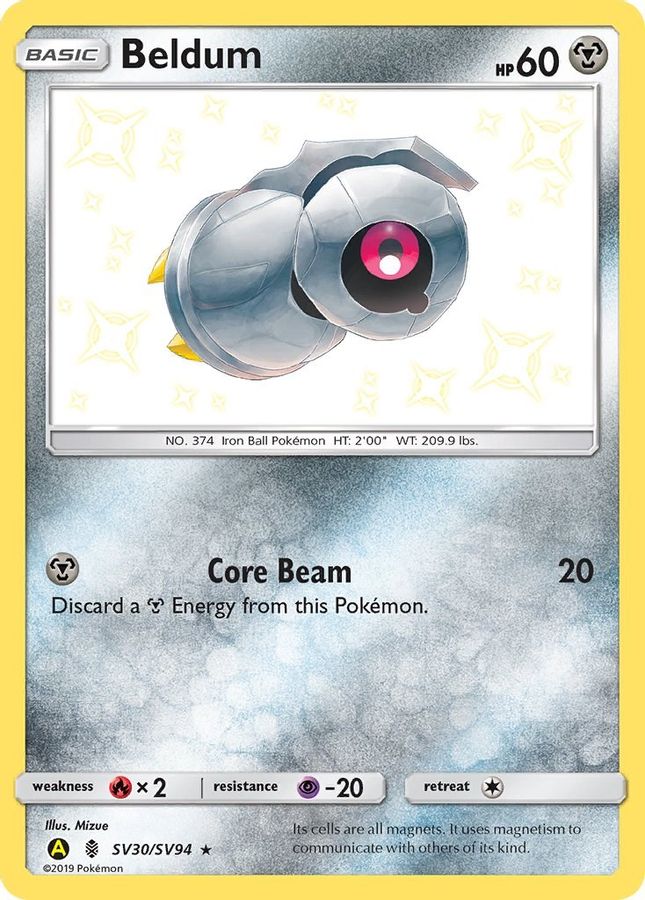 Buy Pokemon cards Australia - Beldum SV30/SV94 - Premium Raw Card from Monster Mart - Pokémon Card Emporium - Shop now at Monster Mart - Pokémon Cards Australia. Hidden Fates, Shiny Holo Rare, Shiny Vault