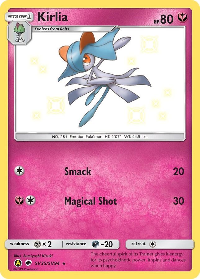 Buy Pokemon cards Australia - Kirlia SV35/SV94 - Premium Raw Card from Monster Mart - Pokémon Card Emporium - Shop now at Monster Mart - Pokémon Cards Australia. Baby Shiny, Hidden Fates