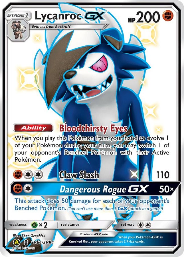 Buy Pokemon cards Australia - Lycanroc GX SV66/SV94 - Premium Raw Card from Monster Mart - Pokémon Card Emporium - Shop now at Monster Mart - Pokémon Cards Australia. GX, Hidden Fates, Shiny Holo Rare, Shiny Vault