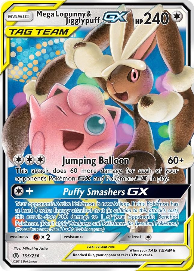 Buy Pokemon cards Australia - Mega Lopunny & Jigglypuff GX 165/236 - Premium Raw Card from Monster Mart - Pokémon Card Emporium - Shop now at Monster Mart - Pokémon Cards Australia. Cosmic Eclipse, GX, New 11 Mar, SM, Tag Team