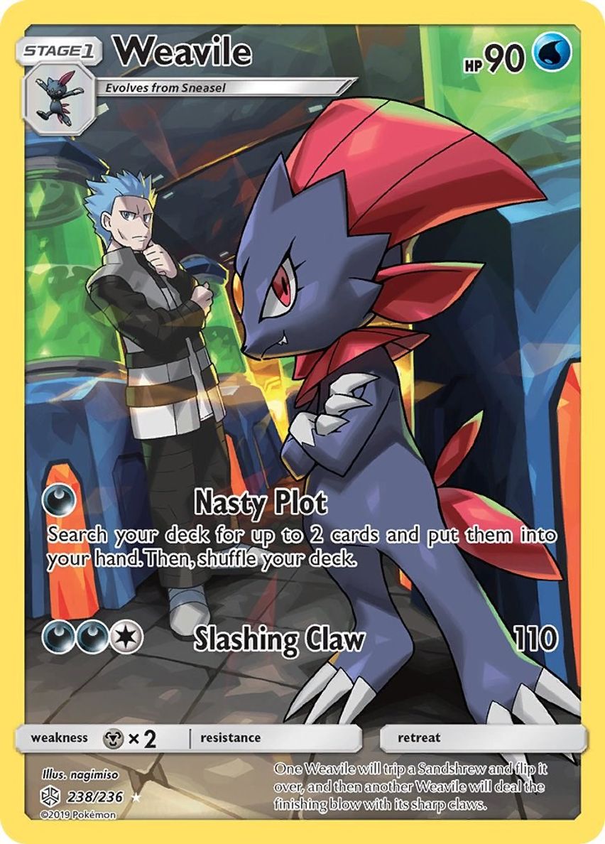 Buy Pokemon cards Australia - Weavile 238/236 - Premium Raw Card from Monster Mart - Pokémon Card Emporium - Shop now at Monster Mart - Pokémon Cards Australia. Cosmic Eclipse, Trainer Gallery