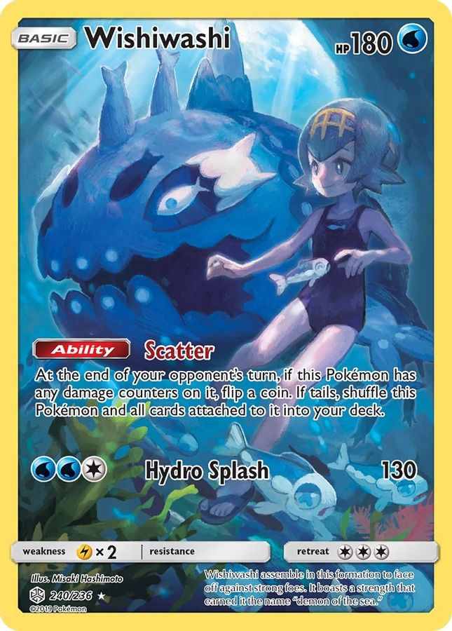 Buy Pokemon cards Australia - Wishiwashi 240/236 - Premium Raw Card from Monster Mart - Pokémon Card Emporium - Shop now at Monster Mart - Pokémon Cards Australia. Cosmic Eclipse, MMB20, New 11 Mar, Secret Rare, SM