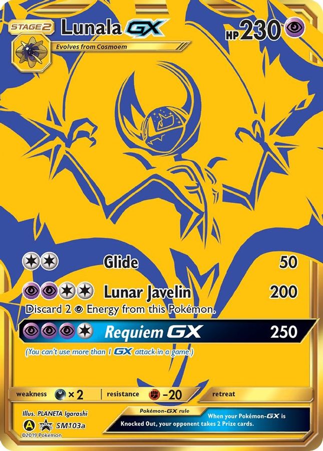 Buy Pokemon cards Australia - Lunala GX SM103a - Premium Raw Card from Monster Mart - Pokémon Card Emporium - Shop now at Monster Mart - Pokémon Cards Australia. Gold, GX, New 18 Mar, Promo, SM