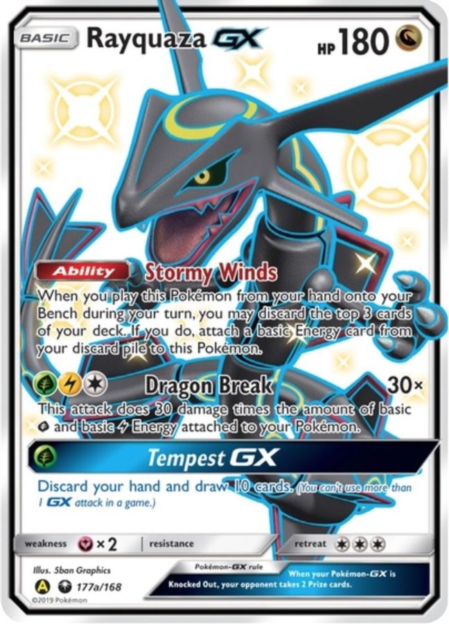 Buy Pokemon cards Australia - Rayquaza GX 177a/168 - Premium Raw Card from Monster Mart - Pokémon Card Emporium - Shop now at Monster Mart - Pokémon Cards Australia. Alt Art, Alternate Art Promos, GX, Promo