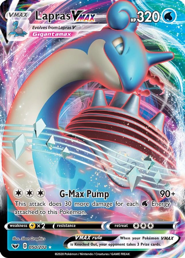 Buy Pokemon cards Australia - Lapras VMAX 050/202 - Premium Raw Card from Monster Mart - Pokémon Card Emporium - Shop now at Monster Mart - Pokémon Cards Australia. MMB40, Sword & Shield, VMAX