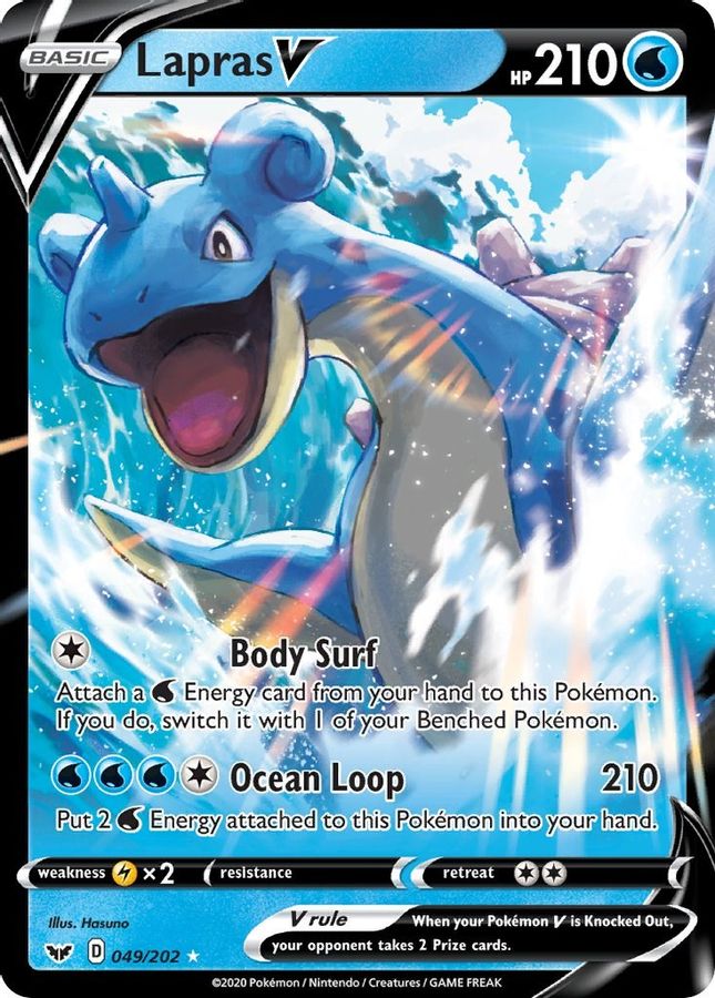 Buy Pokemon cards Australia - Lapras V 049/202 - Premium Raw Card from Monster Mart - Pokémon Card Emporium - Shop now at Monster Mart - Pokémon Cards Australia. MMB20, New 18 Mar, Sword & Shield