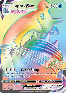 Buy Pokemon cards Australia - Lapras VMAX 203/202 - Premium Raw Card from Monster Mart - Pokémon Card Emporium - Shop now at Monster Mart - Pokémon Cards Australia. Rainbow, Secret Rare, Sword & Shield, VMAX