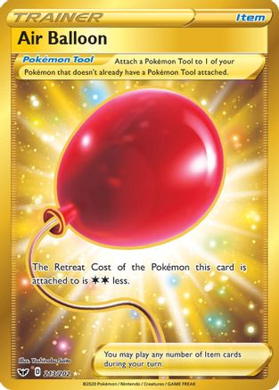 Buy Pokemon cards Australia - Air Balloon 213/202 - Premium Raw Card from Monster Mart - Pokémon Card Emporium - Shop now at Monster Mart - Pokémon Cards Australia. Gold, Secret Rare, Sword & Shield Base Set