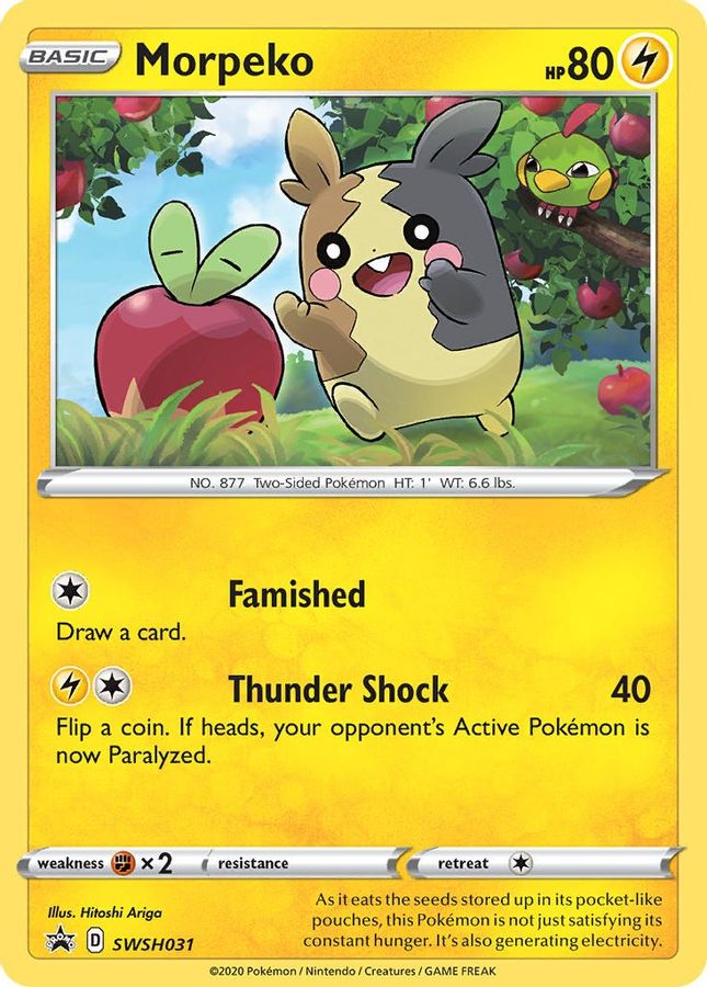 Buy Pokemon cards Australia - Morpeko SWSH031 - Premium Raw Card from Monster Mart - Pokémon Card Emporium - Shop now at Monster Mart - Pokémon Cards Australia. Black Star Promo, Promo, Sword & Shield