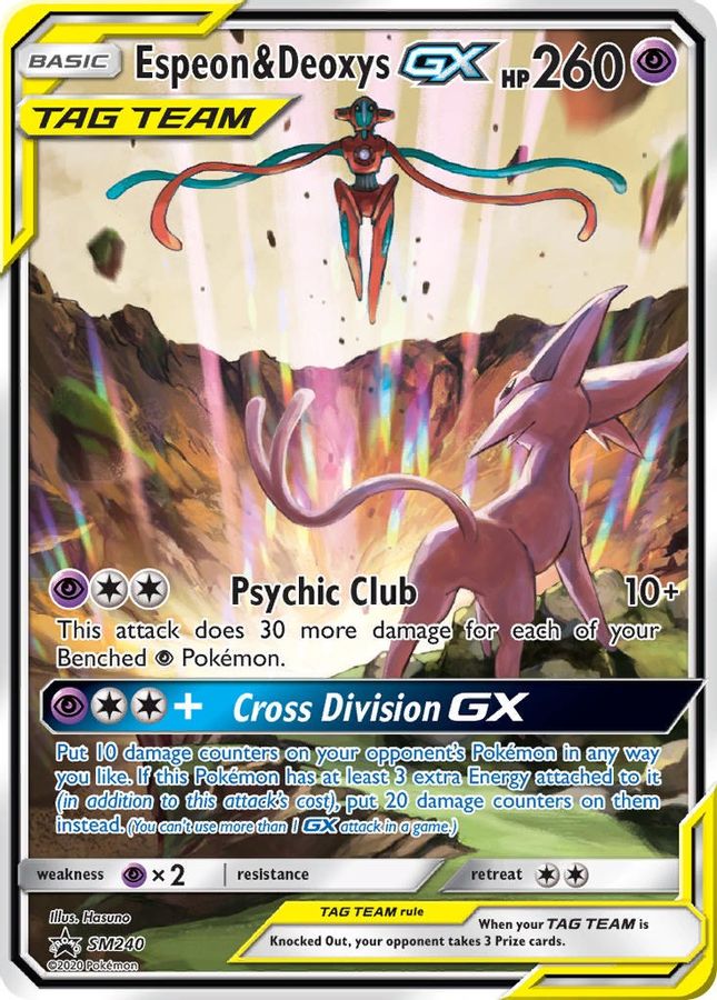 Buy Pokemon cards Australia - Espeon & Deoxys GX SM240 - Premium Raw Card from Monster Mart - Pokémon Card Emporium - Shop now at Monster Mart - Pokémon Cards Australia. GX, Promo, SM, Tag Team