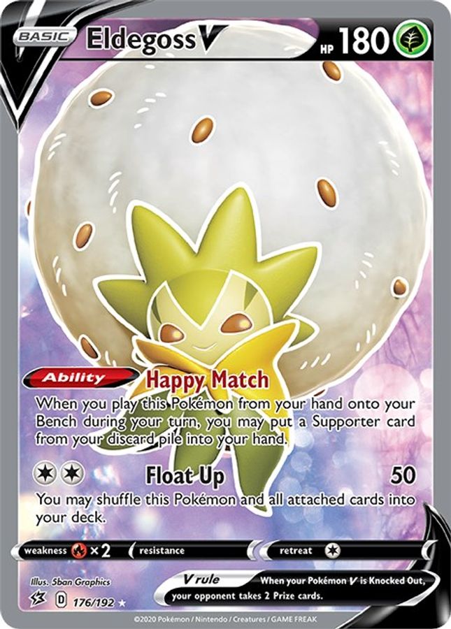 Buy Pokemon cards Australia - Eldegoss V 176/192 - Premium Raw Card from Monster Mart - Pokémon Card Emporium - Shop now at Monster Mart - Pokémon Cards Australia. Full Art, Rebel Clash