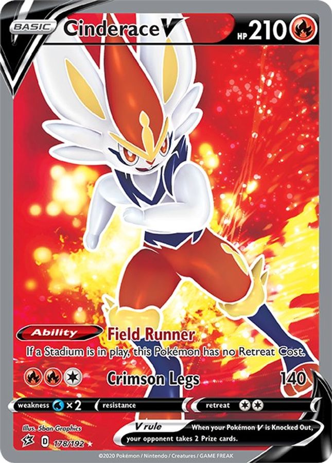 Buy Pokemon cards Australia - Cinderace V Full Art 178/192 - Premium Raw Card from Monster Mart - Pokémon Card Emporium - Shop now at Monster Mart - Pokémon Cards Australia. Full Art, Rebel Clash