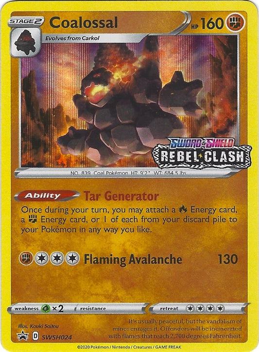 Buy Pokemon cards Australia - Coalossal SWSH024 - Premium Raw Card from Monster Mart - Pokémon Card Emporium - Shop now at Monster Mart - Pokémon Cards Australia. Black Star Promo, Promo, Rebel Clash, Sword & Shield